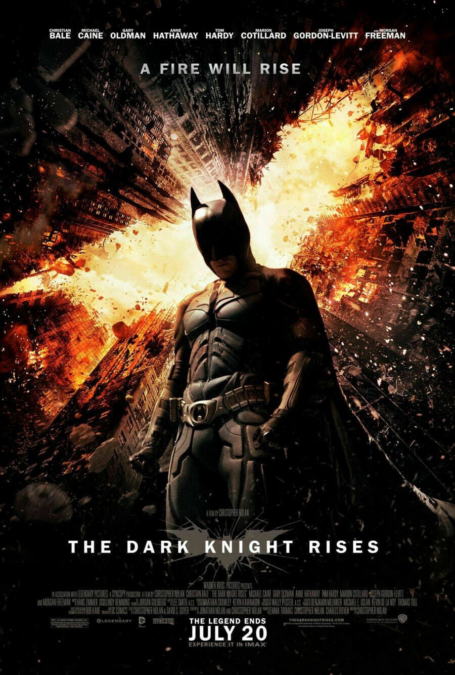 Christian Bale DARK KNIGHT RISES movie poster 2 Sided ORIGINAL FINAL 27x40