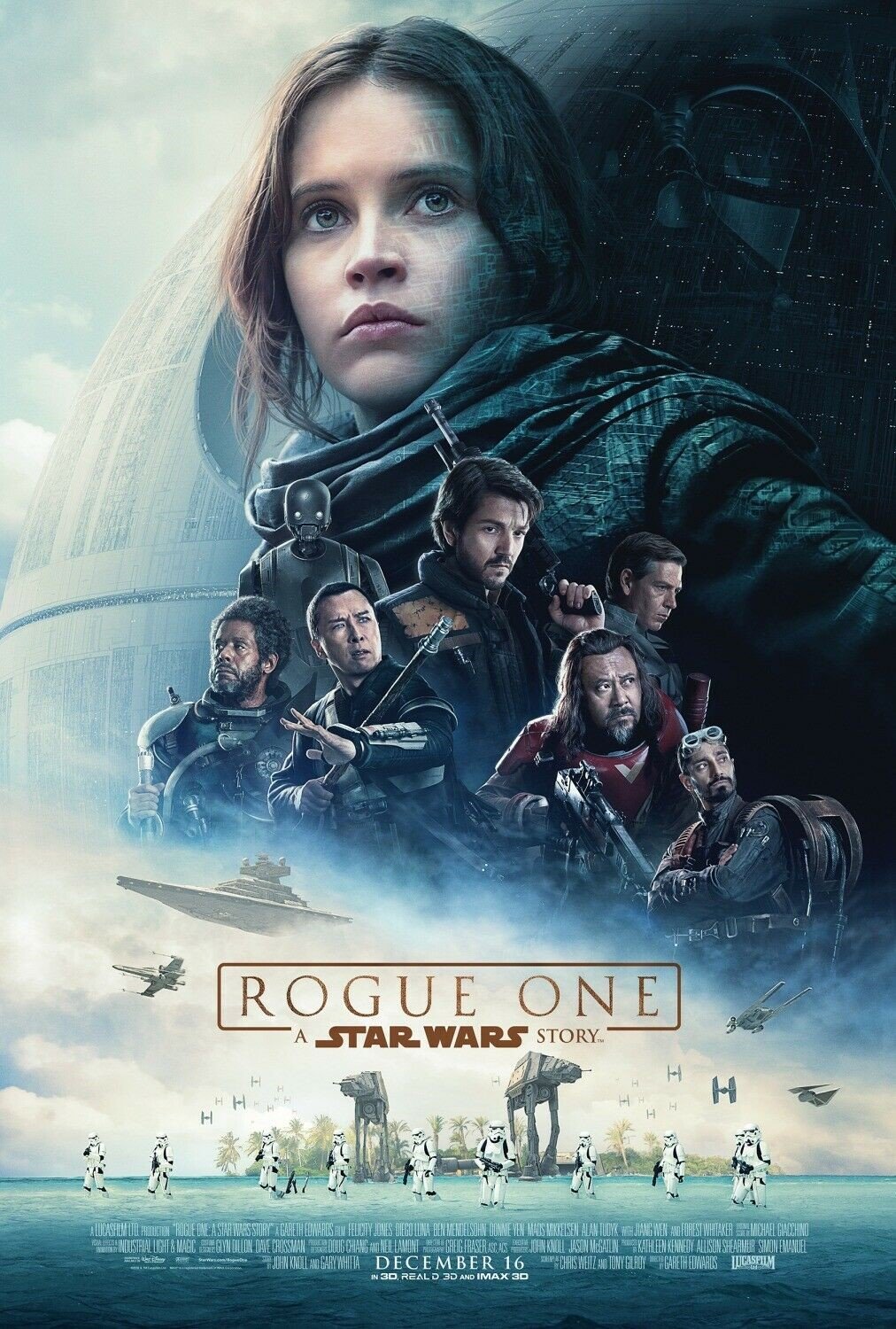 Diego Luna STAR WARS ROGUE ONE movie poster 2 Sided ORIGINAL FINAL 27x40