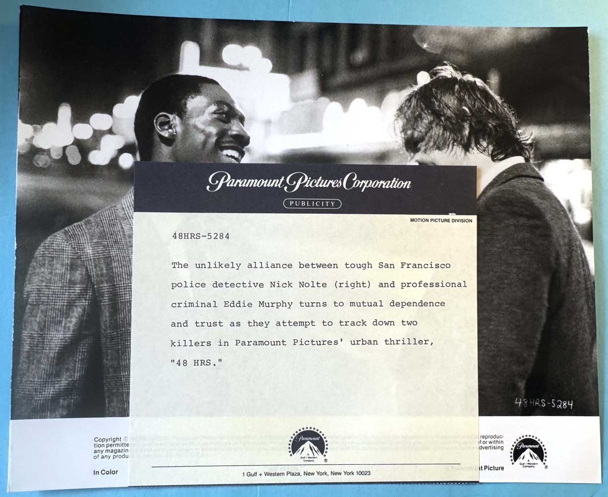 Eddie Murphy 48 HRS Nick Nolte original 10x8 press photo 1982