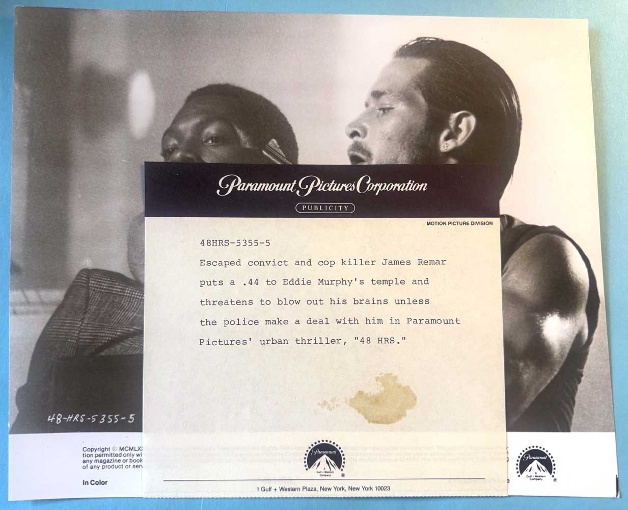 Eddie Murphy 48 HRS James Remar original 10x8 press photo 1982