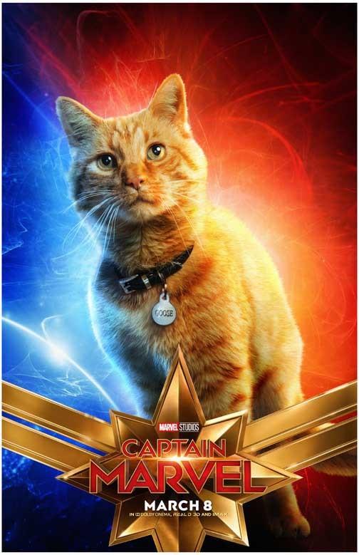 Brie Larson CAPTAIN MARVEL advance movie poster 11x17 Goose