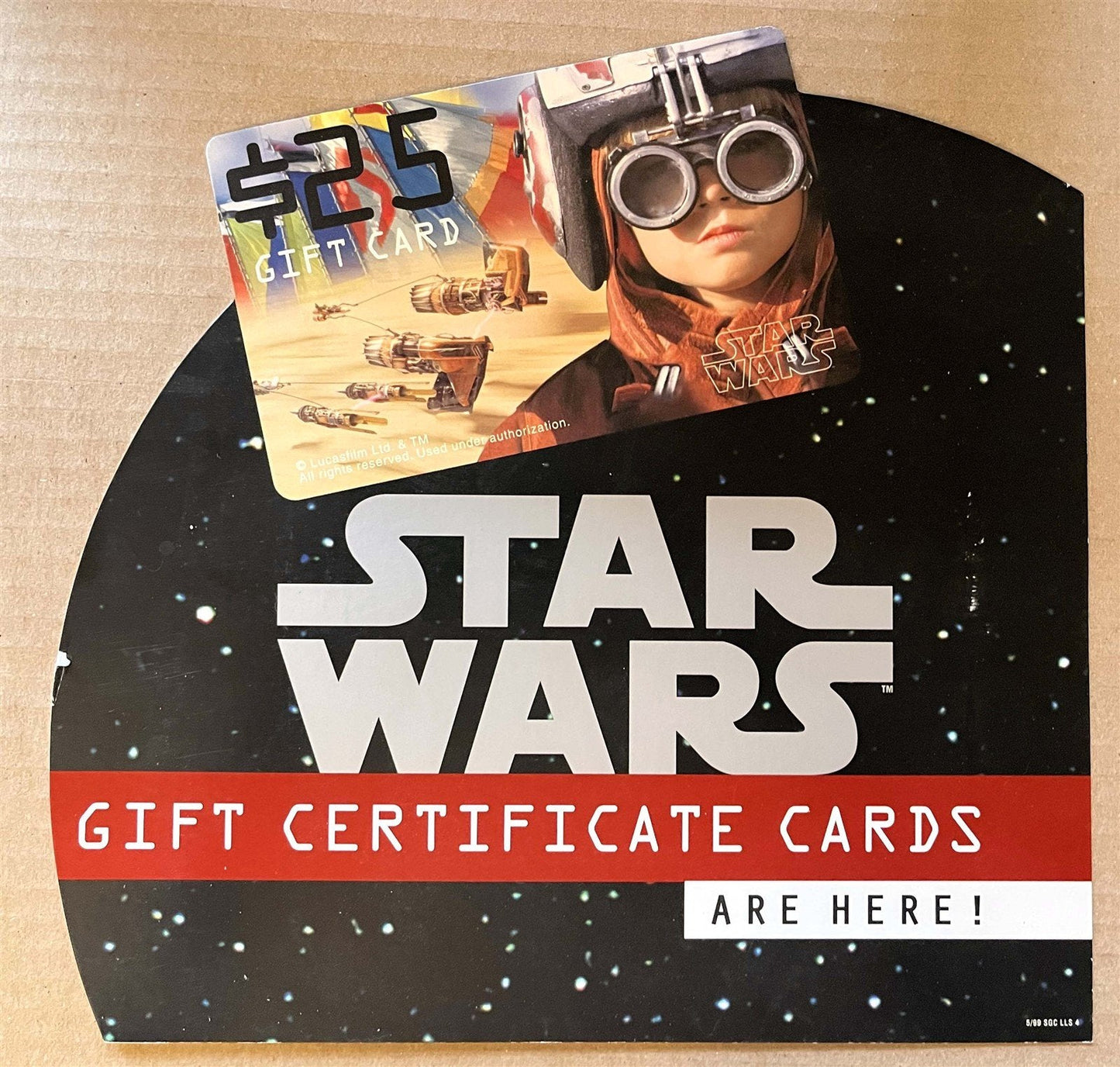 Waldenbooks STAR WARS PHANTOM MENACE gift certificate cards store display