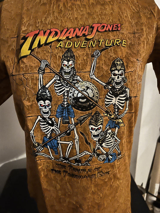 1990's Disneyland INDIANA JONES ADVENTURE vintage skeletons tee shirt NEW
