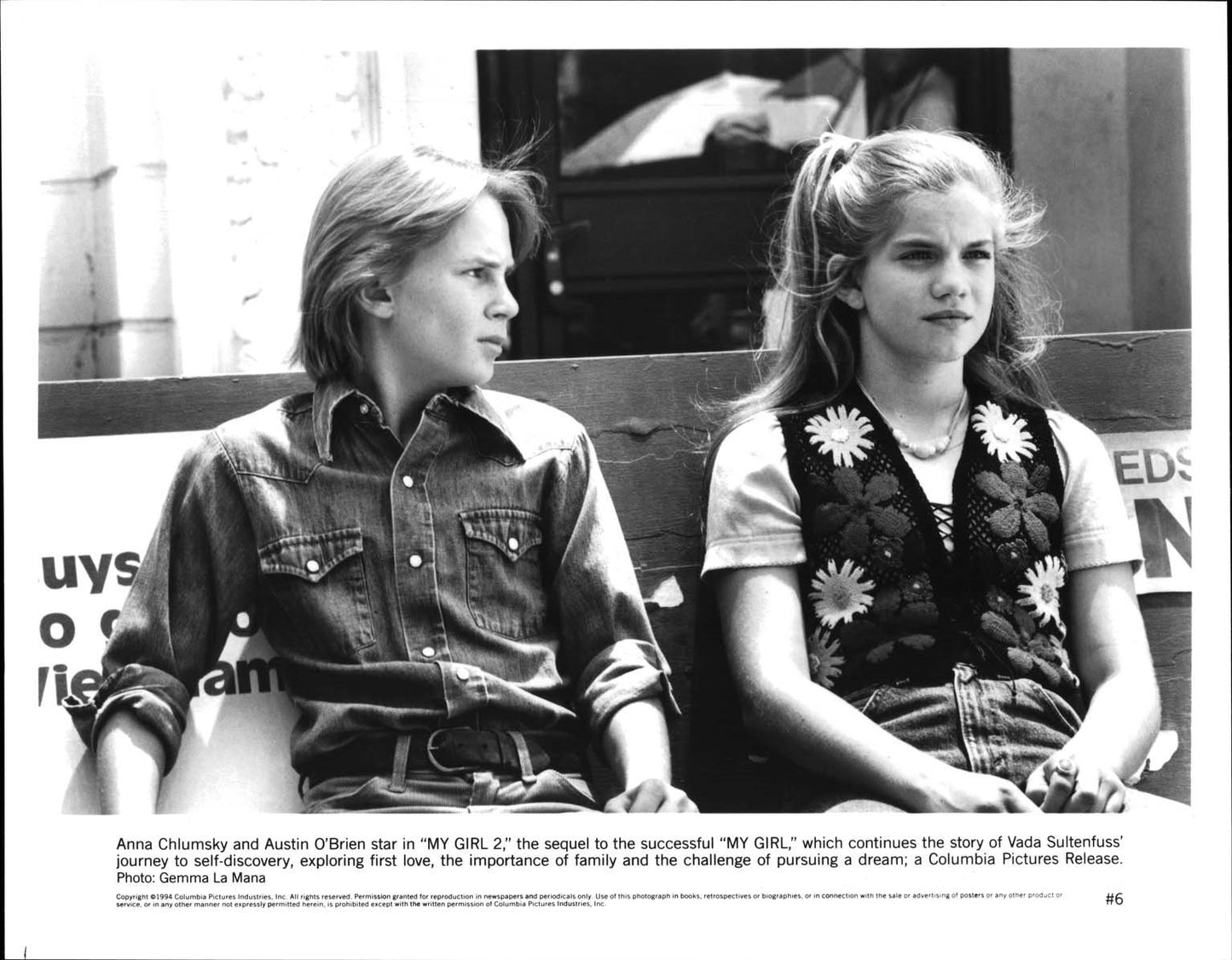 Anna Chlumsky MY GIRL 2 O'Brien Aykroyd Jamie Lee Curtis original press photos