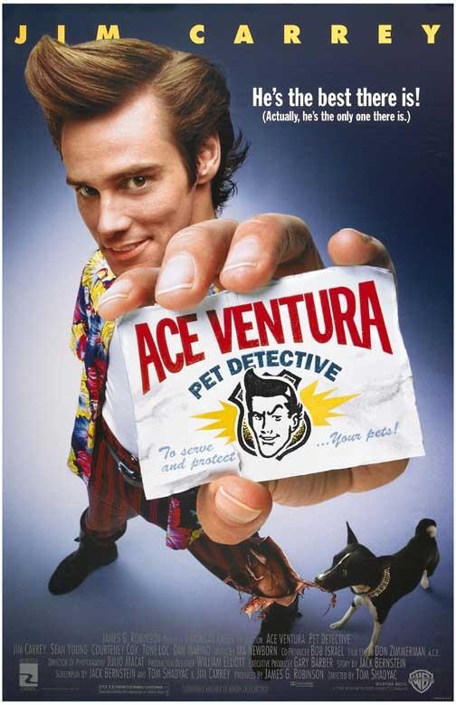 Jim Carrey ACE VENTURA PET DETECTIVE movie poster 11x17