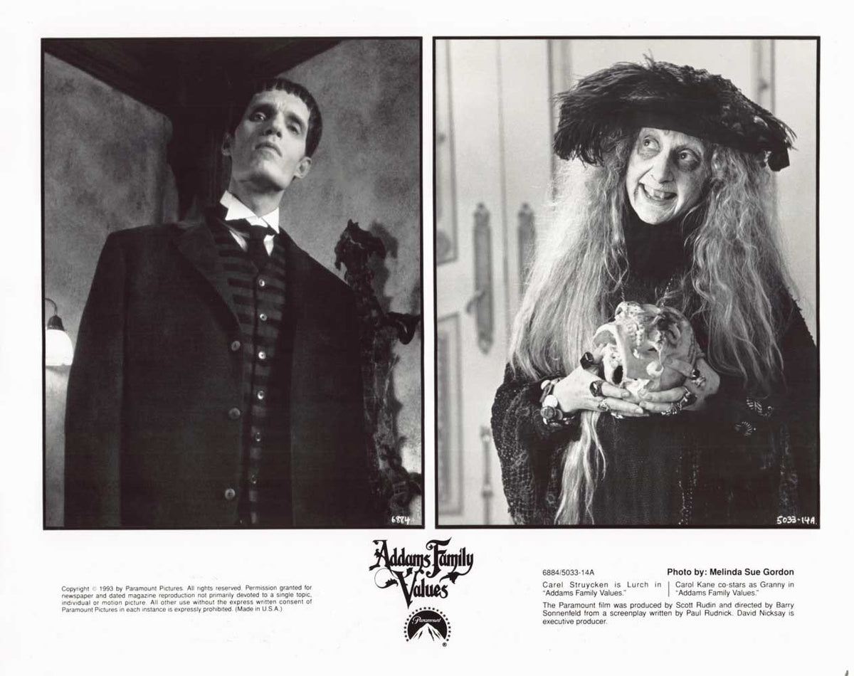 Carel Struycken ADDAMS FAMILY VALUES Carol Kane original 10x8 photo 1993