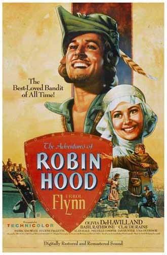 Errol Flynn ADVENTURES OF ROBIN HOOD movie poster 11x17