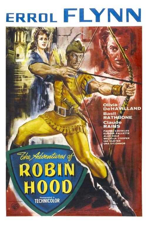 Errol Flynn ADVENTURES OF ROBIN HOOD Olivia DeHavilland movie poster 11x17