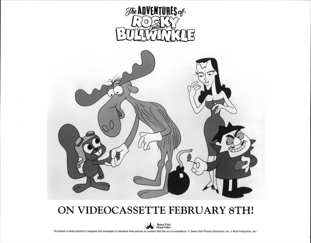 animated ADVENTURES OF ROCKY & BULLWINKLE original 8x10 press photos