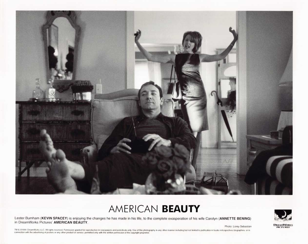 Annette Bening AMERICAN BEAUTY Kevin Spacey original 8x10 press photo 1999