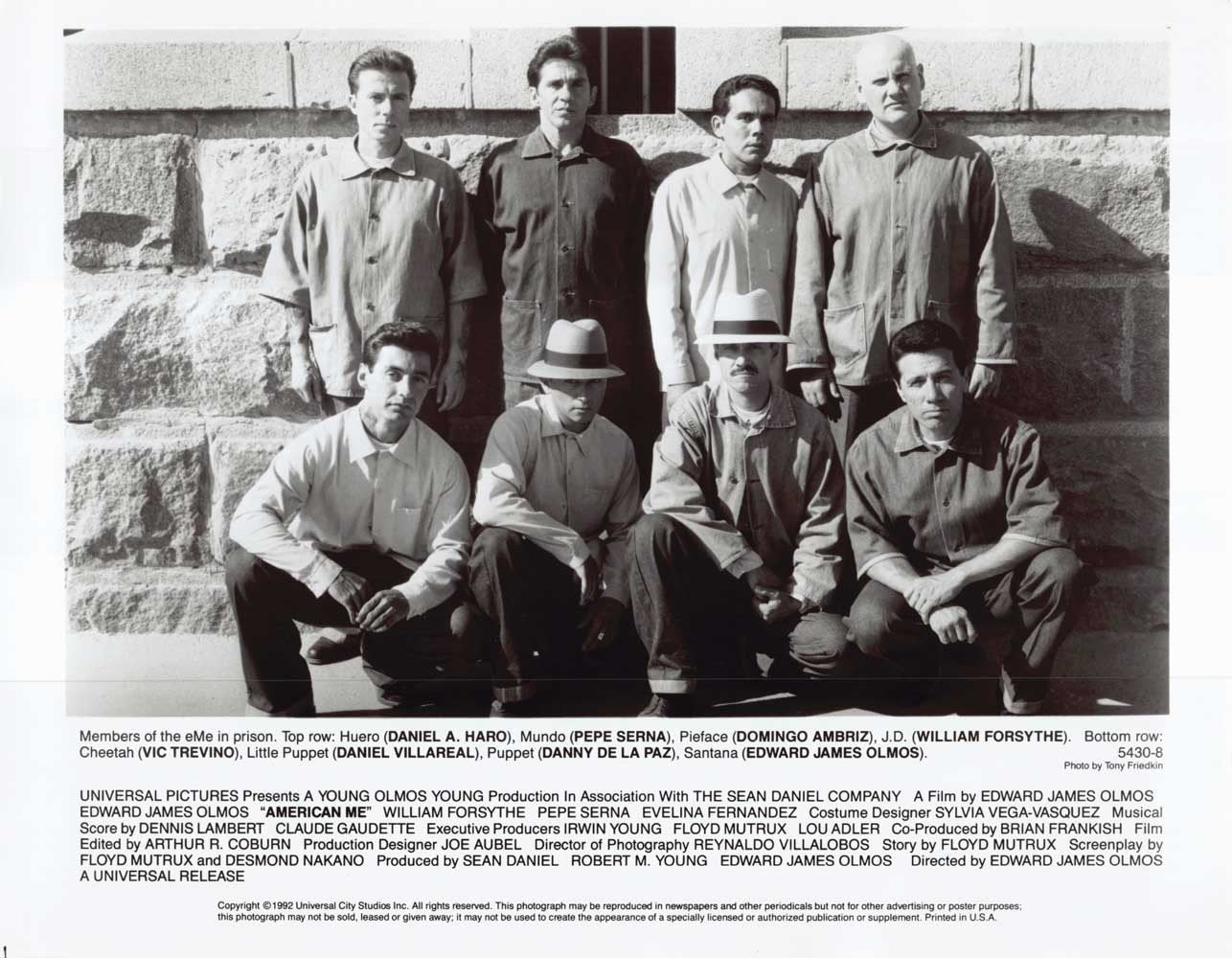 Edward James Olmos AMERICAN ME William Forsythe original 10x8 press photo 1992