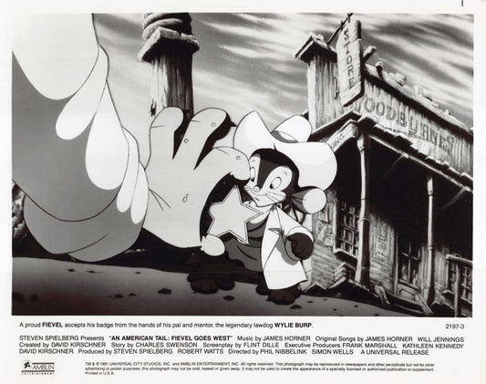 James Stewart AN AMERICAN TAIL FIEVEL GOES WEST original 10x8 press photo 1991