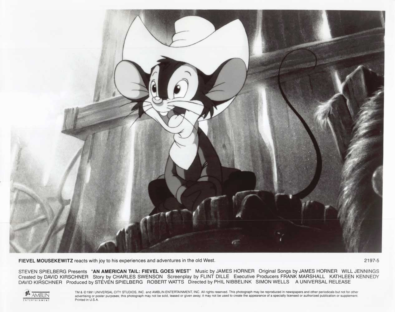 AN AMERICAN TAIL FIEVEL GOES WEST Phillip Glasser original 10x8 press ...