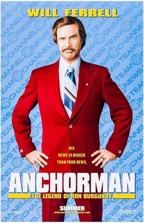 Will Ferrell ANCHORMAN advance movie poster 11x17