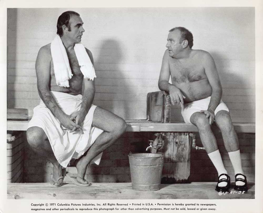 Sean Connery THE ANDERSON TAPES Alan King 10x8 chatting press photo 1971