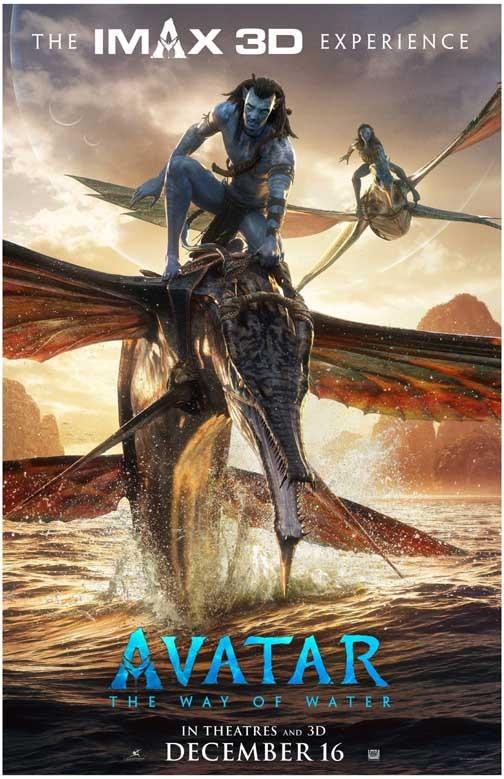 Zoe Saldana AVATAR WAY OF WATER Sam Worthington IMAX movie poster 11x17