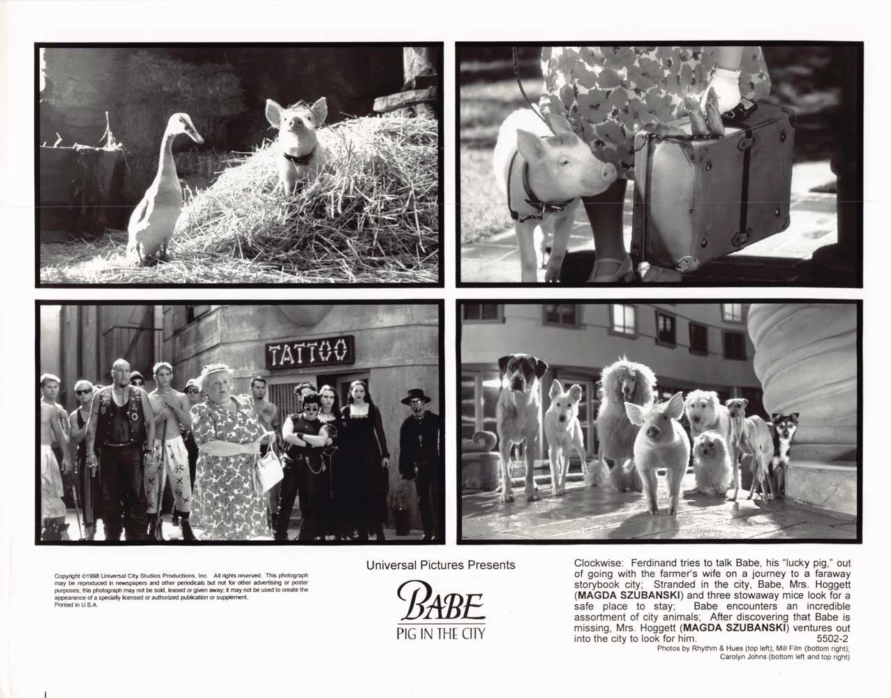 James Cromwell BABE PIG IN THE CITY original press photos 1998