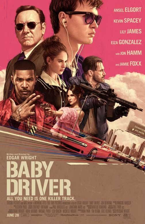 Ansel Elgort BABY DRIVER Jon Hamm Lily James movie poster 11x17