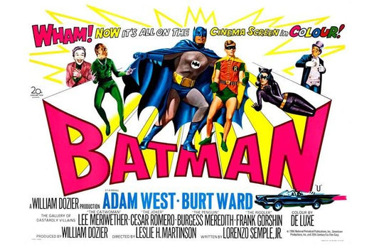 Adam West BATMAN Burt Ward British movie poster 17x11