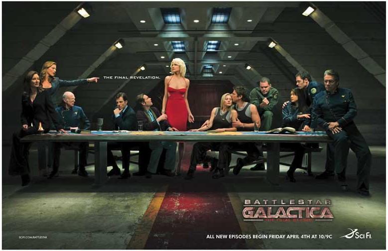Kate Sackhoff BATTLESTAR GALACTICA Tricia Helfer 'Last Supper' poster 17x11 S4