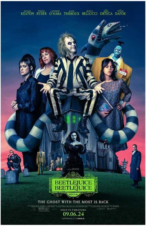Michael Keaton BEETLEJUICE BEETLEJUICE Winona Ryder movie poster 11x17