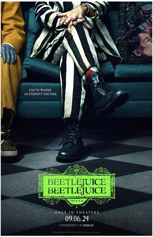 Michael Keaton BEETLEJUICE BEETLEJUICE Winona Ryder sofa movie poster 11x17