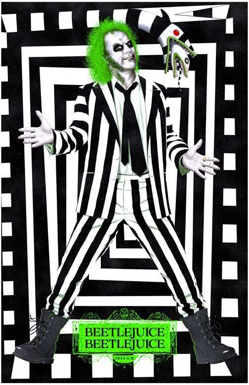 Michael Keaton BEETLEJUICE BEETLEJUICE Winona Ryder advance movie poster 11x17
