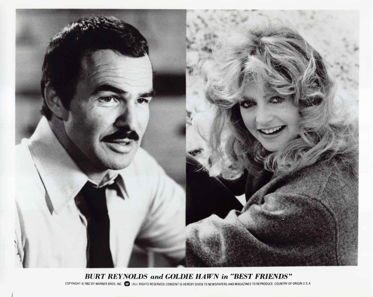 Burt Reynolds BEST FRIENDS Goldie Hawn 1982 original 8x10 press photo