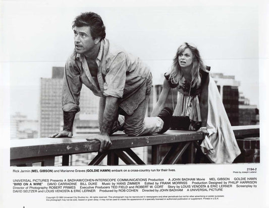 Mel Gibson BIRD ON A WIRE Goldie Hawn original 10x8 press photo 1990