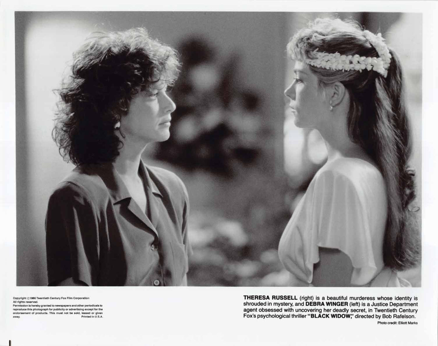 Debra Winger BLACK WIDOW Theresa Russell original 8x10 press photo 1986