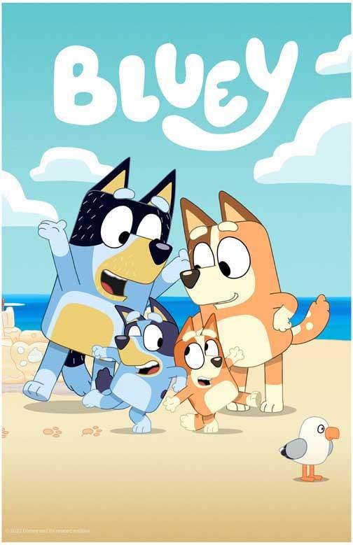 BLUEY and family at the Beach movie poster 11x17