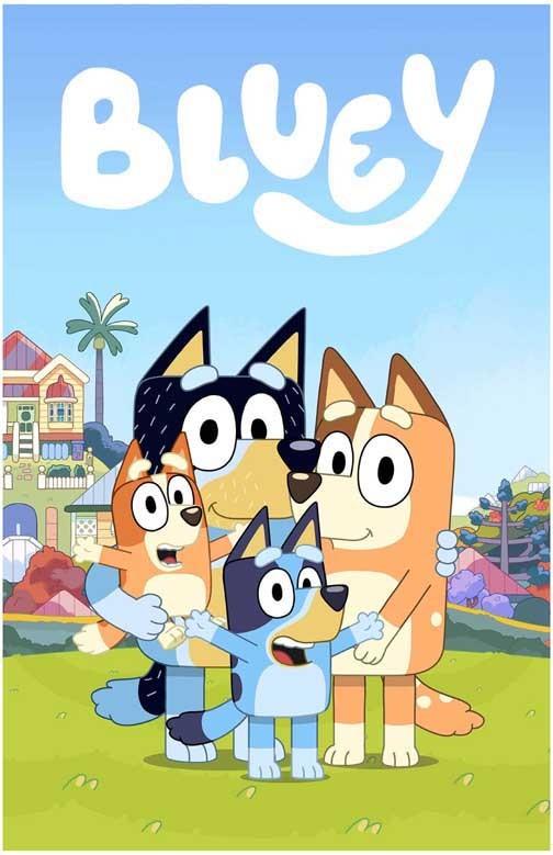 BLUEY and family hugging movie poster 11x17