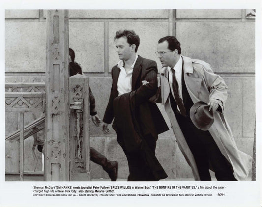 Tom Hanks BONFIRE OF THE VANITIES Bruce Willis 1990 original 8x10 press photo