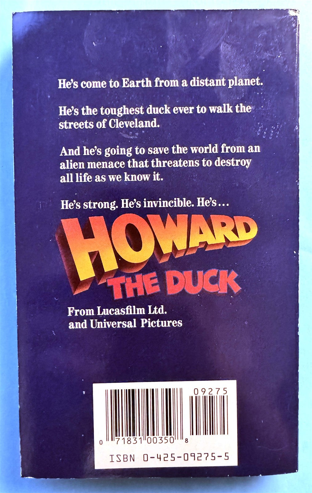 HOWARD THE DUCK movie-tie-in book Ellis Weiner (1986) Fine 1st edition