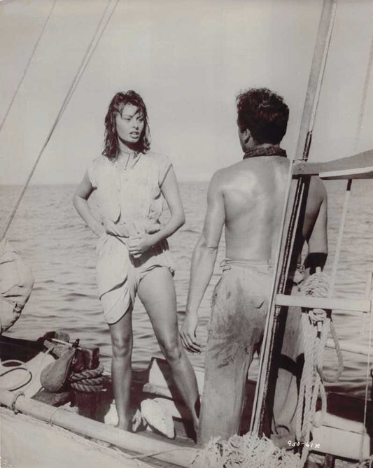 Jorge Mistral BOY ON A DOLPHIN Sophia Loren original 9¾ x 7½ press photo 1957