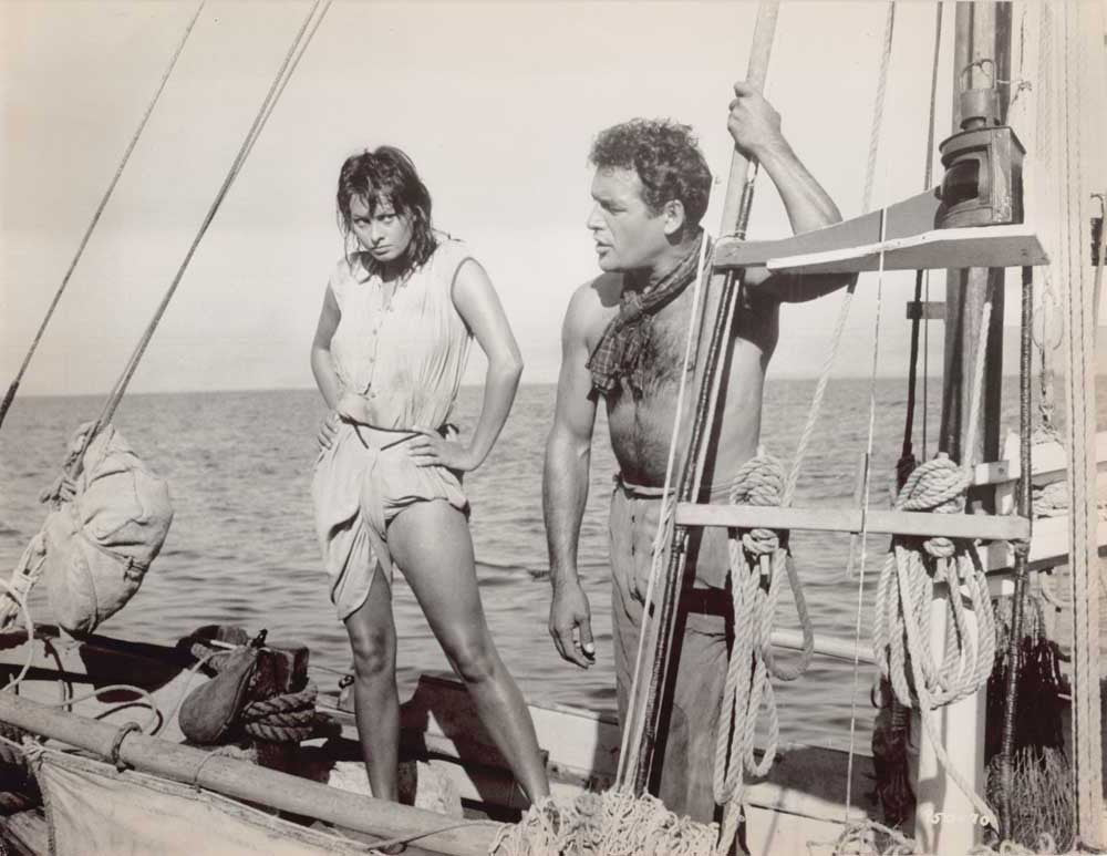 Sophia Loren BOY ON A DOLPHIN Jorge Mistral original 7½ x 9¾ press photo boat