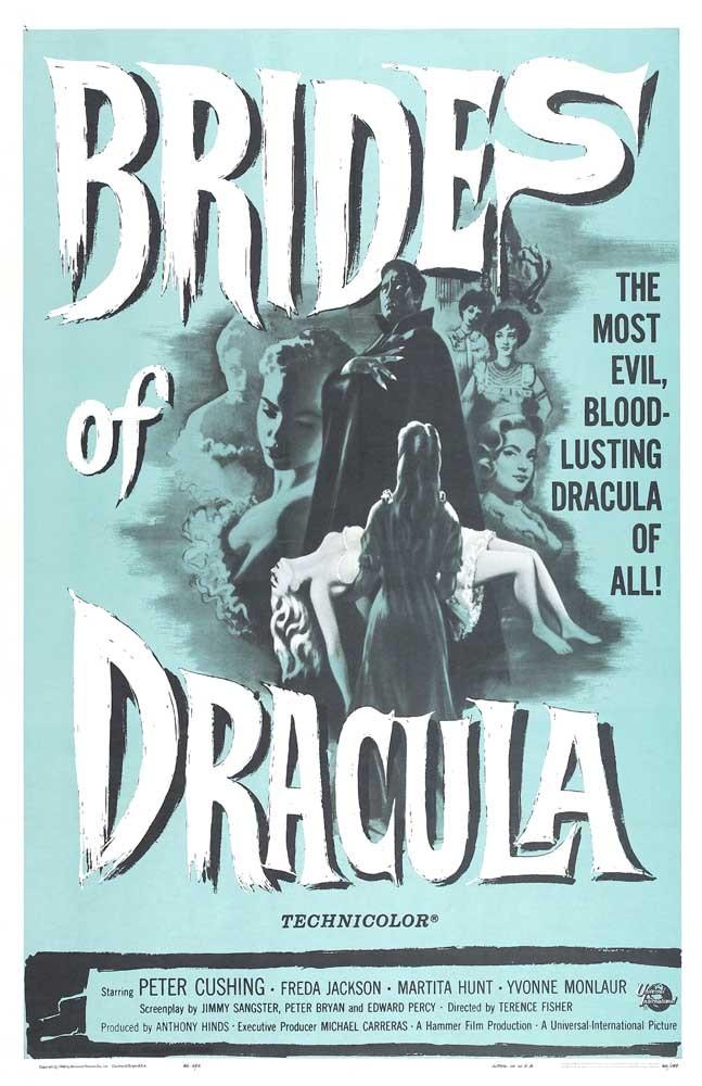 Peter Cushing BRIDES OF DRACULA movie poster 11x17