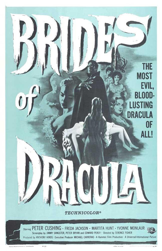 Peter Cushing BRIDES OF DRACULA movie poster 11x17