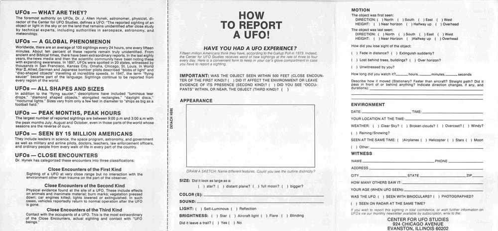 Steven Spielberg CLOSE ENCOUNTERS OF THE THIRD KIND 'Every 15 minutes' leaflet