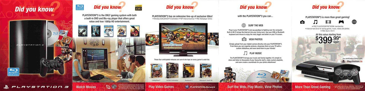 PS3 original Sony Playstation 3 bilingual brochure catalog 2008