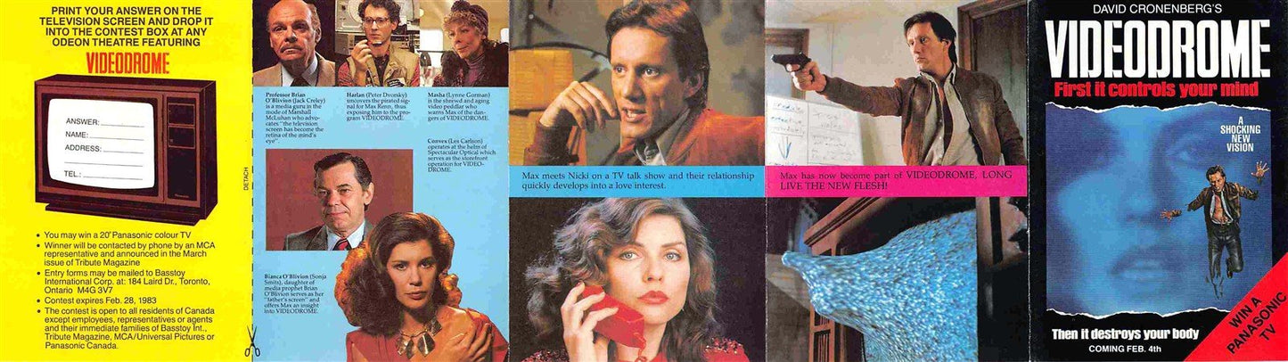 James Woods VIDEODROME Debby Harry 1983 theater mini brochure David Cronenberg