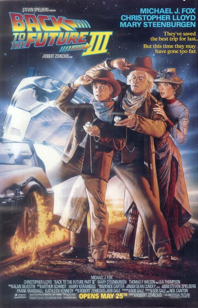 Michael J Fox BACK TO THE FUTURE 3 Lea Thompson original studio poster 11x17