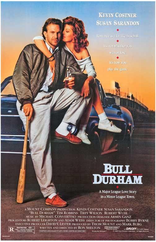 Kevin Costner BULL DURHAM Susan Sarandon movie poster 11x17