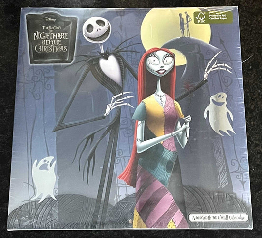 Tim Burton Disney NIGHTMARE BEFORE CHRISTMAS original 2011 calendar NEW