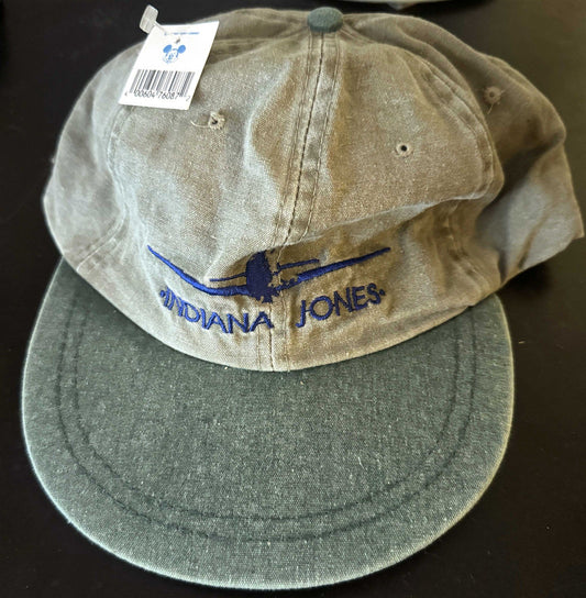 1990's Disneyland INDIANA JONES ADVENTURE embroidered grey baseball cap