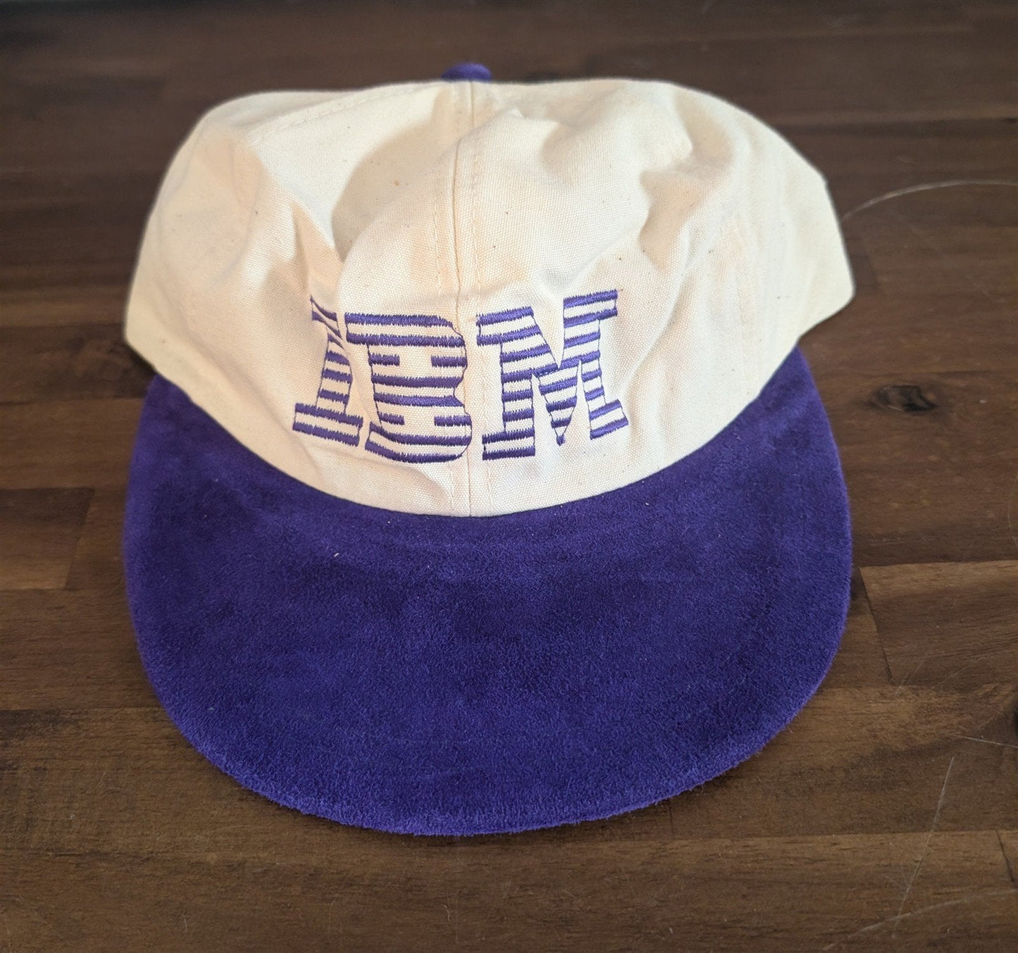 IBM 1980's promotional white & purple baseball cap