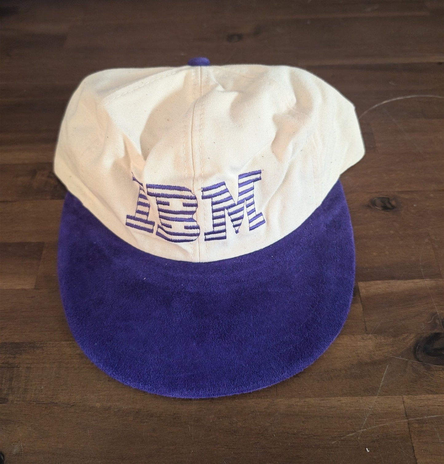 IBM 1980's promotional white & purple baseball cap