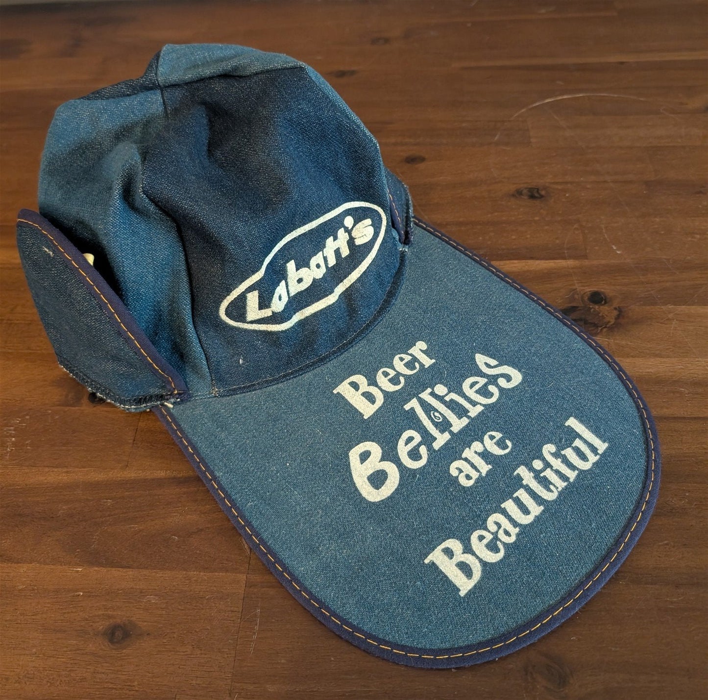 LABATT'S 1970's promotional BEER BELLIES ARE BEAUTIFUL 'hunting' cap RARE