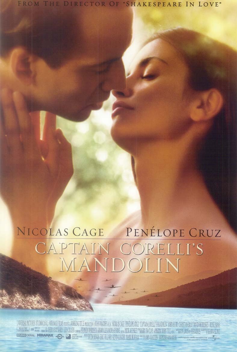 Nicolas Cage CAPTAIN CORELLI'S MANDOLIN original studio movie poster 11x17