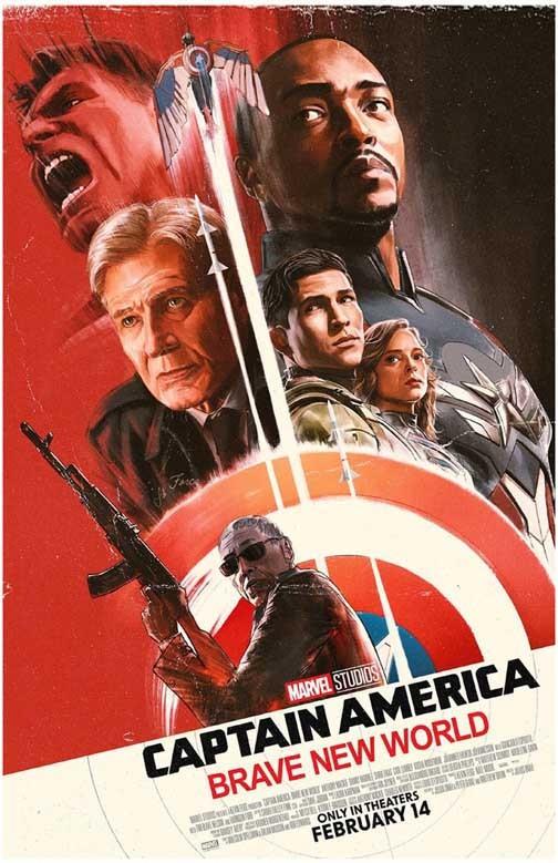 Anthony Mackie CAPTAIN AMERICA BRAVE NEW WORLD cast movie poster 11x17